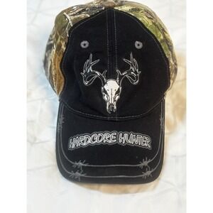 Hardcore Hunter Cap Hat Deer Skull Adjustable Strap Camo Black Hunting Outdoor